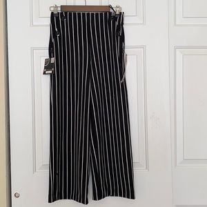 Black and White Striped Wide Leg Pants